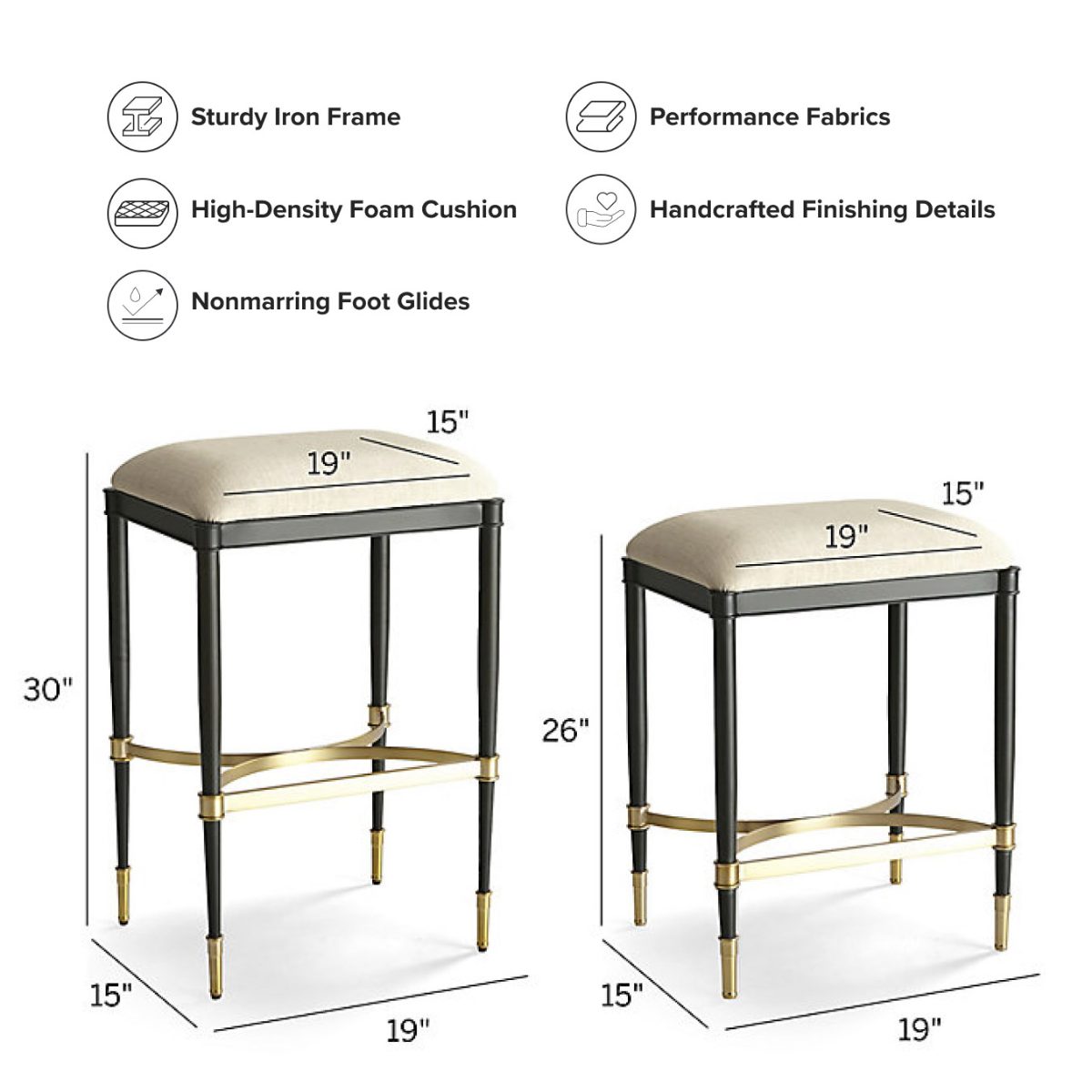 Angelina Backless Bar & Counter Stool - Image 3