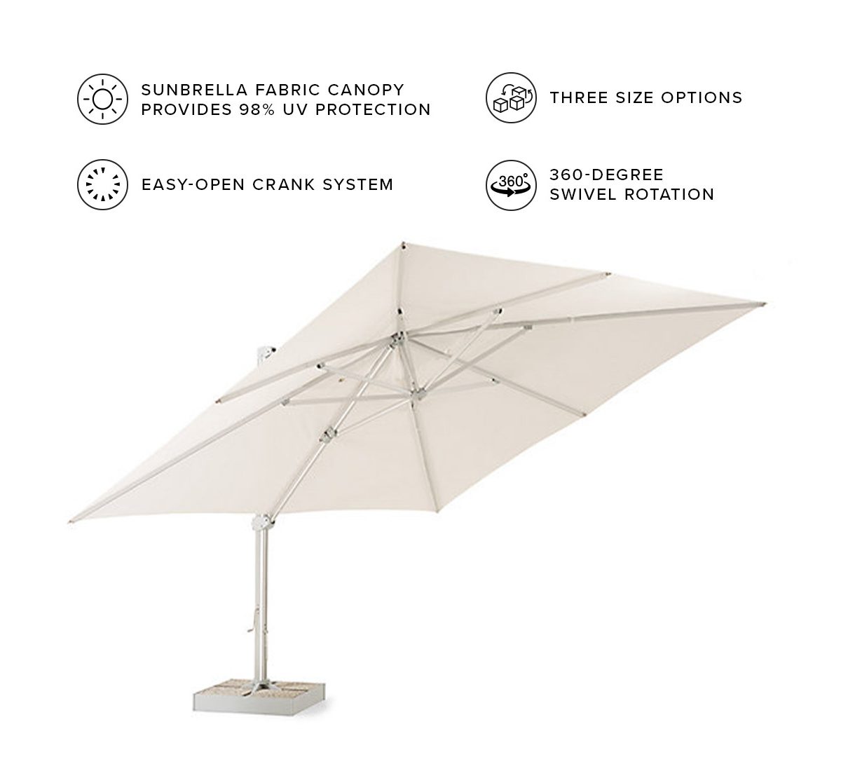 Altura Cantilever Umbrella with Base - Image 3