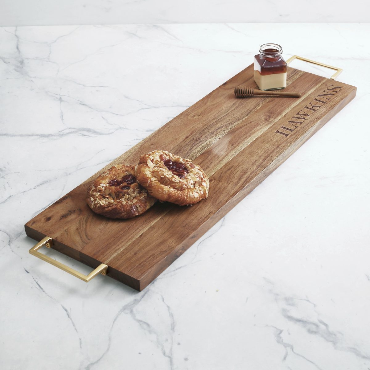 Senna Serving Board with Gold Handles