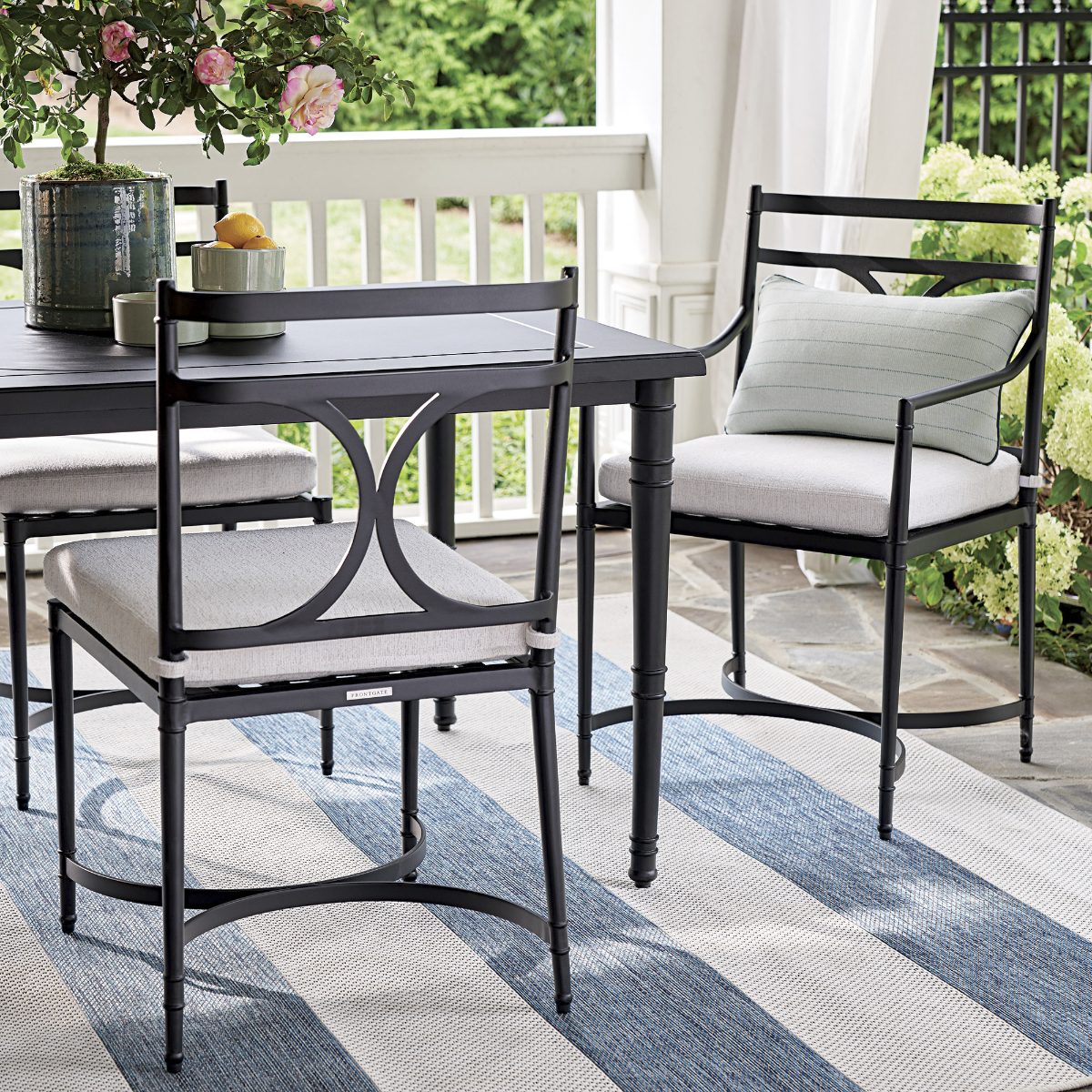 Angelina Dining Side Chairs in Jet Black Aluminum, Set of Two - Image 3