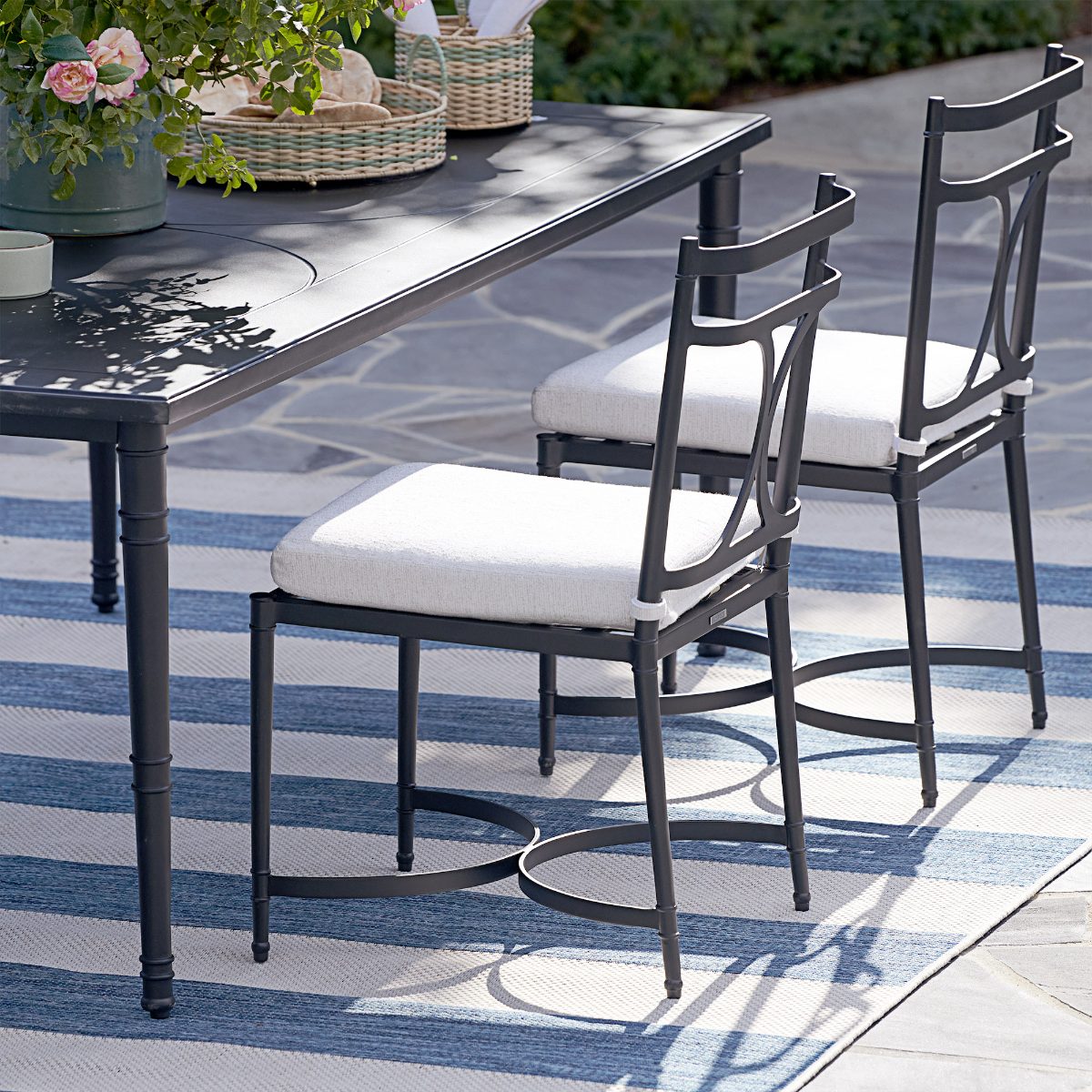 Angelina Dining Side Chairs in Jet Black Aluminum, Set of Two - Image 4