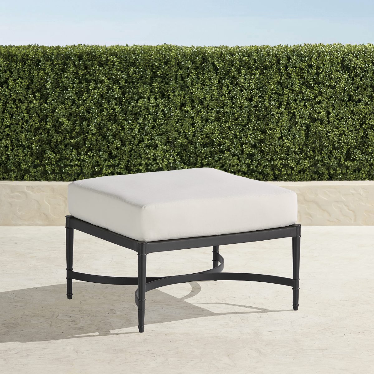 Angelina Ottoman with Cushions in Jet Black Aluminum