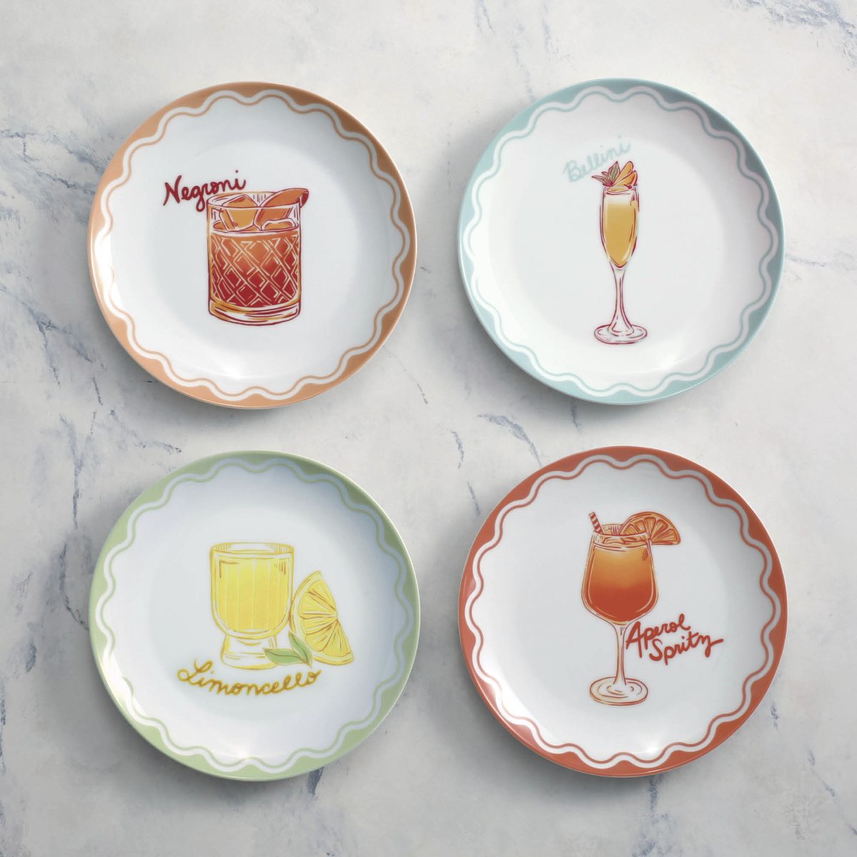 Aperitivo Hour Plates, Set of Four