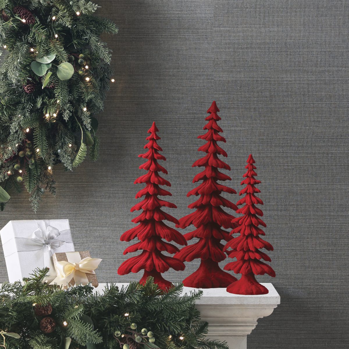 Crimson Flocked Tree