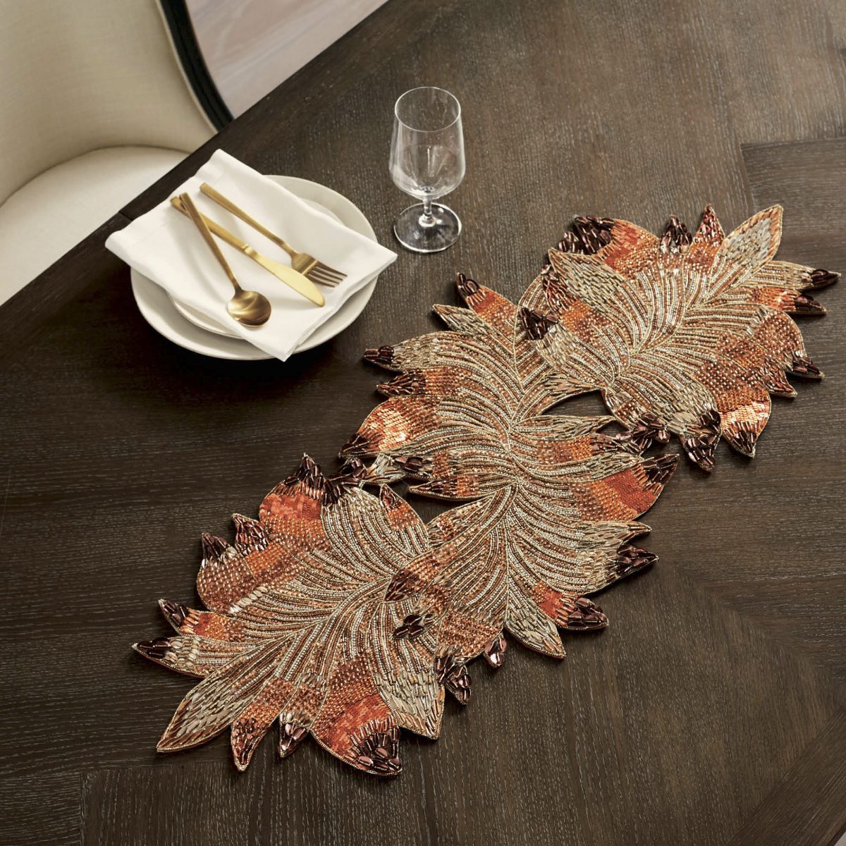 Sienna Grove Hand-beaded Table Runner