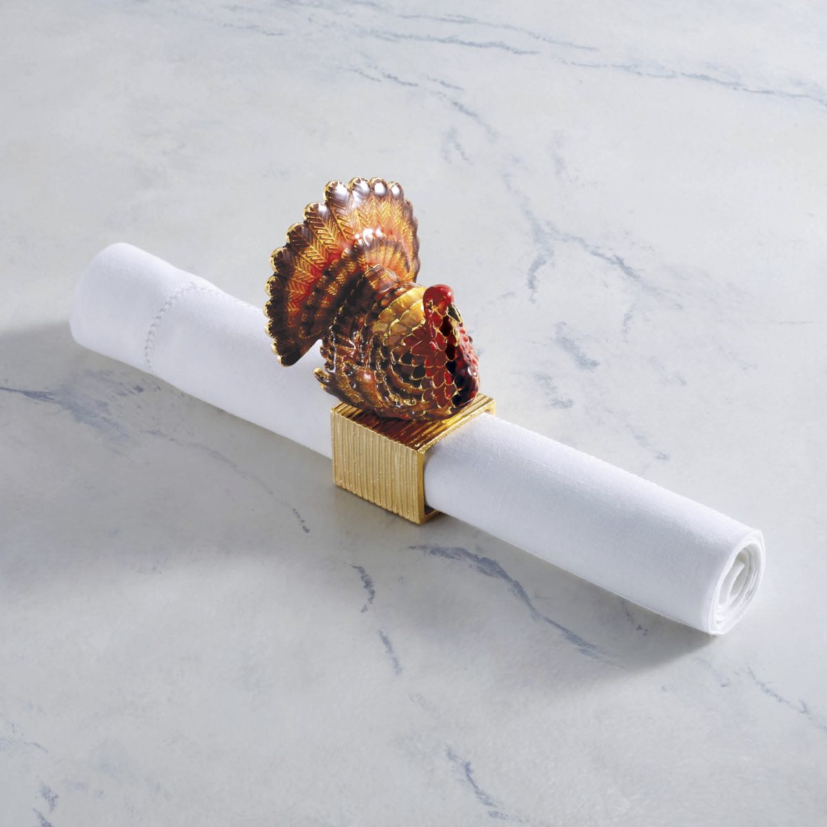 Sienna Grove Turkey Trot Napkin Rings, Set of Four