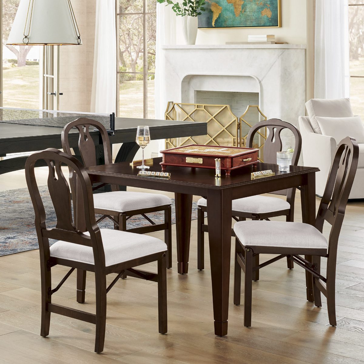 Alternative view of Modern Chippendale Folding Chairs, Set of Two