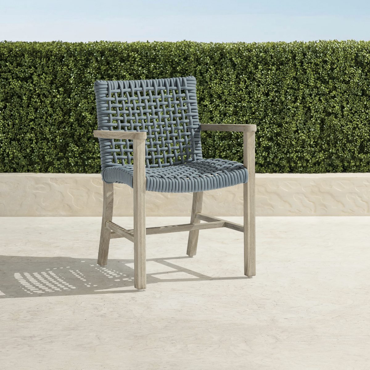 Isola Dining Arm Chair in Natural Teak & Driftwood Wicker