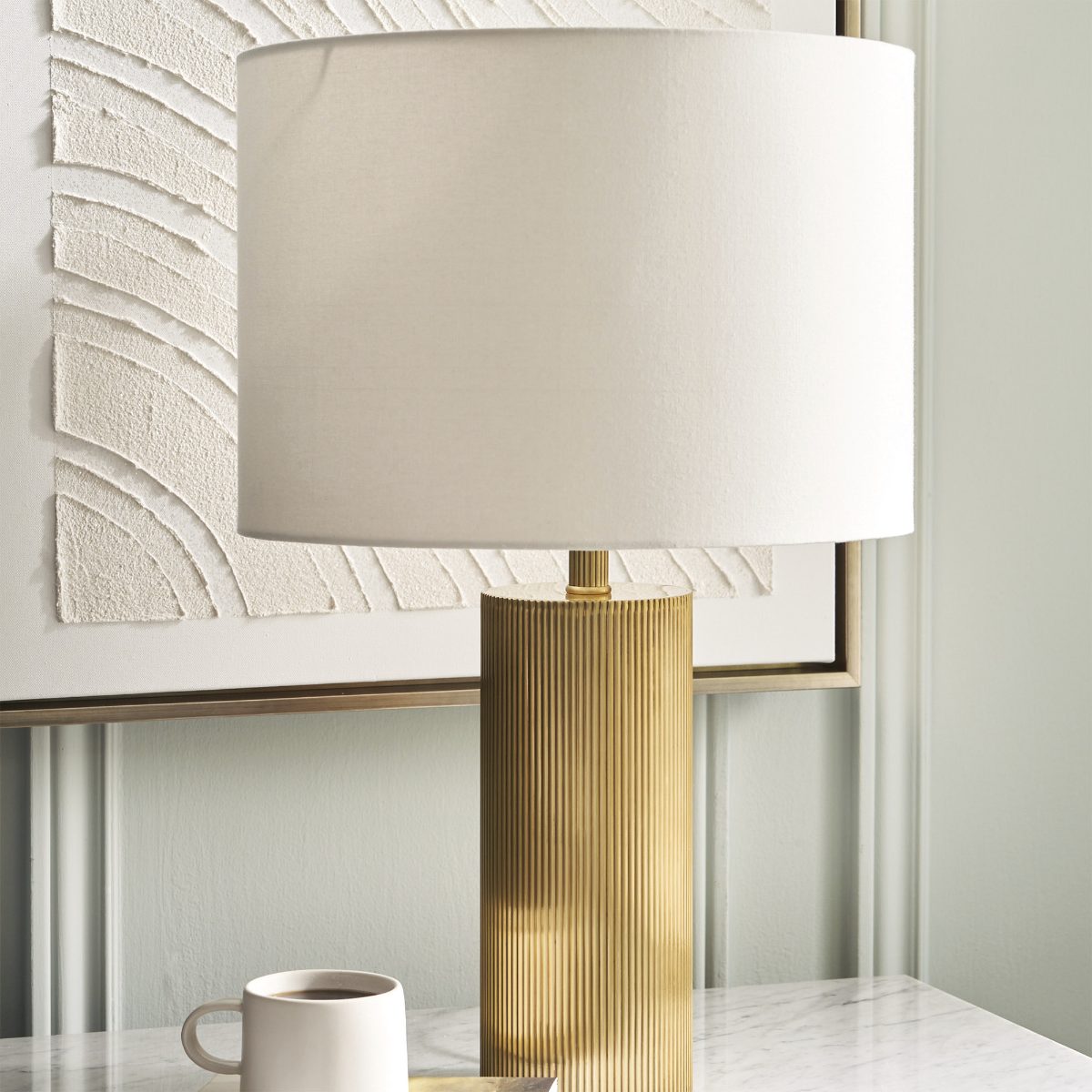 Calloway Ribbed Brass Table Lamp - Image 5