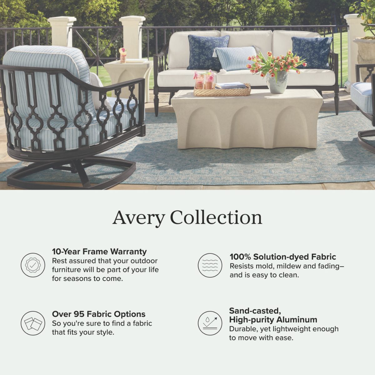 Avery Teak Top Dining Table in Slate Aluminum - Image 3