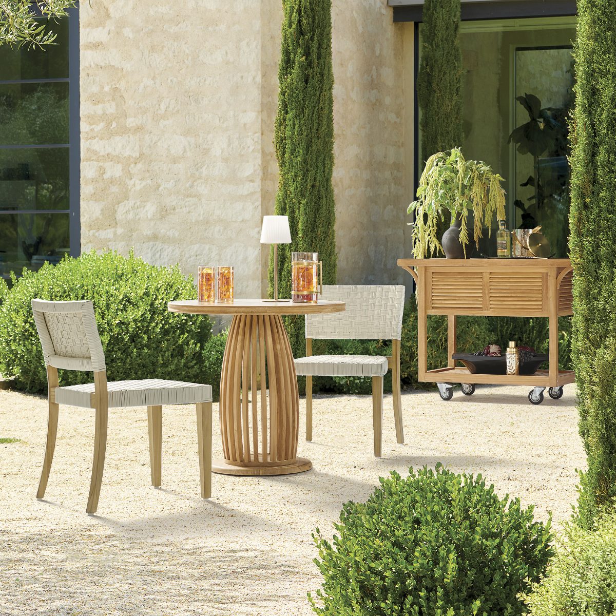 Alternative view of Bari Bistro Table in Natural Teak