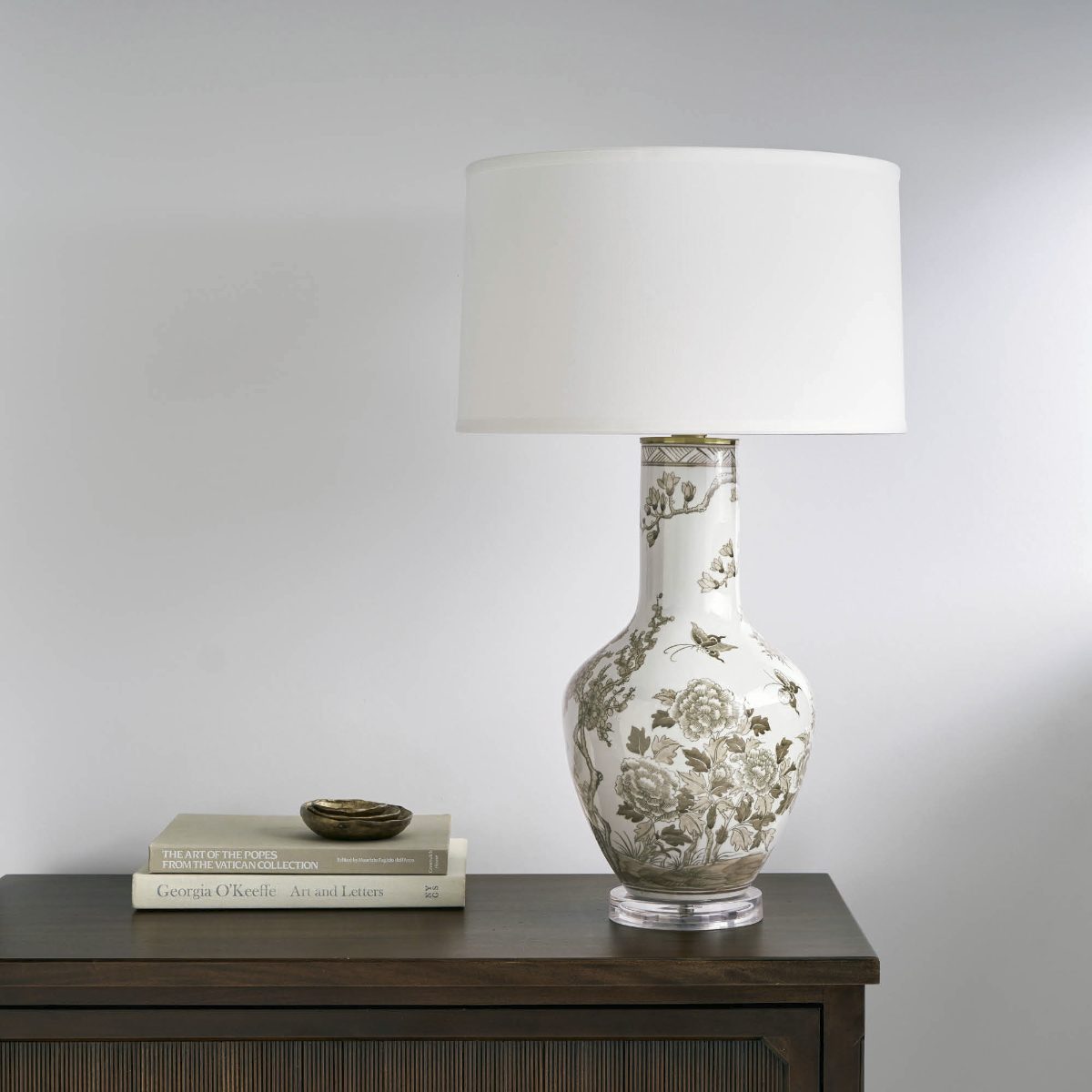 Alternative view of Chocolate Ming Handpainted Table Lamp