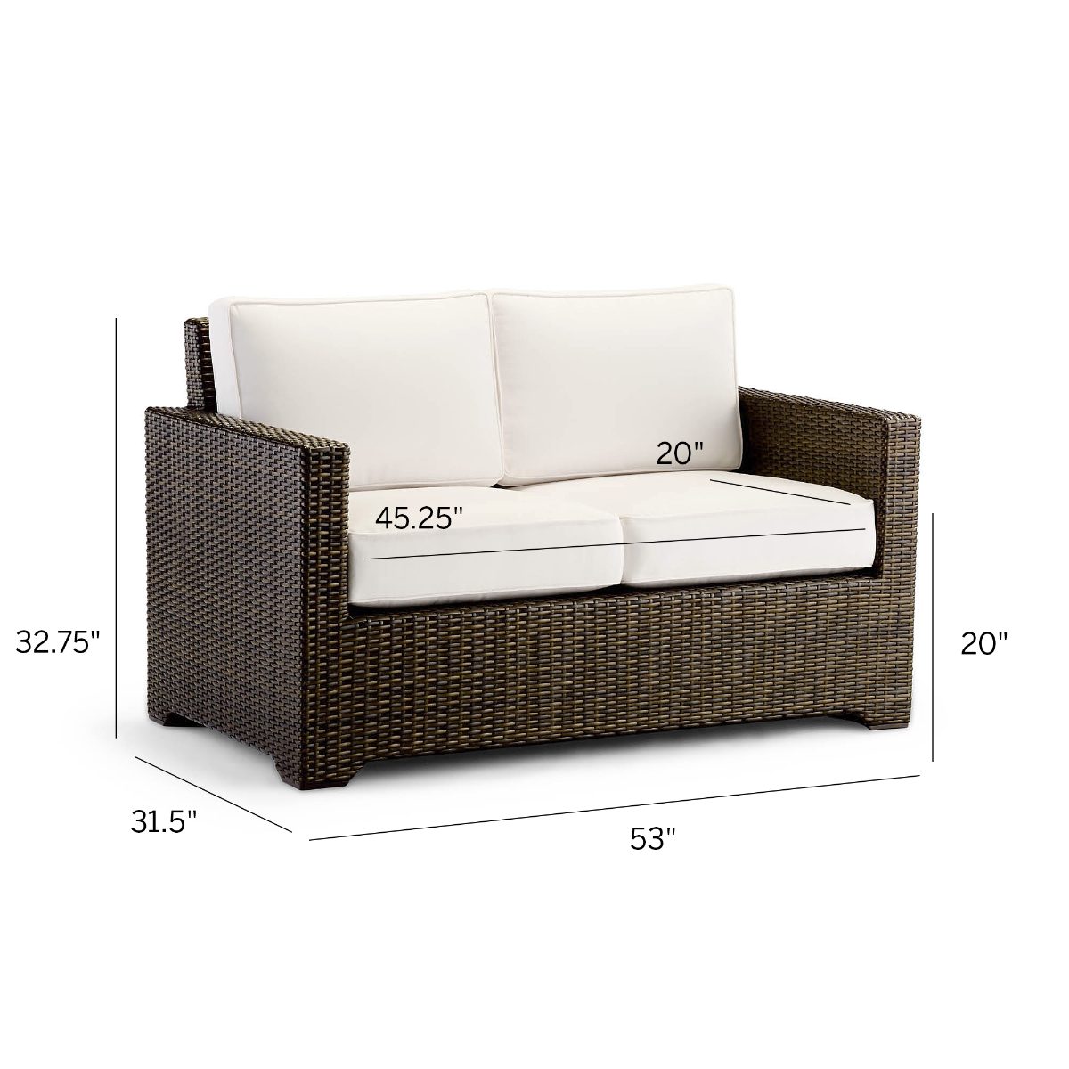 Small Palermo Loveseat in Dove Wicker - Image 4