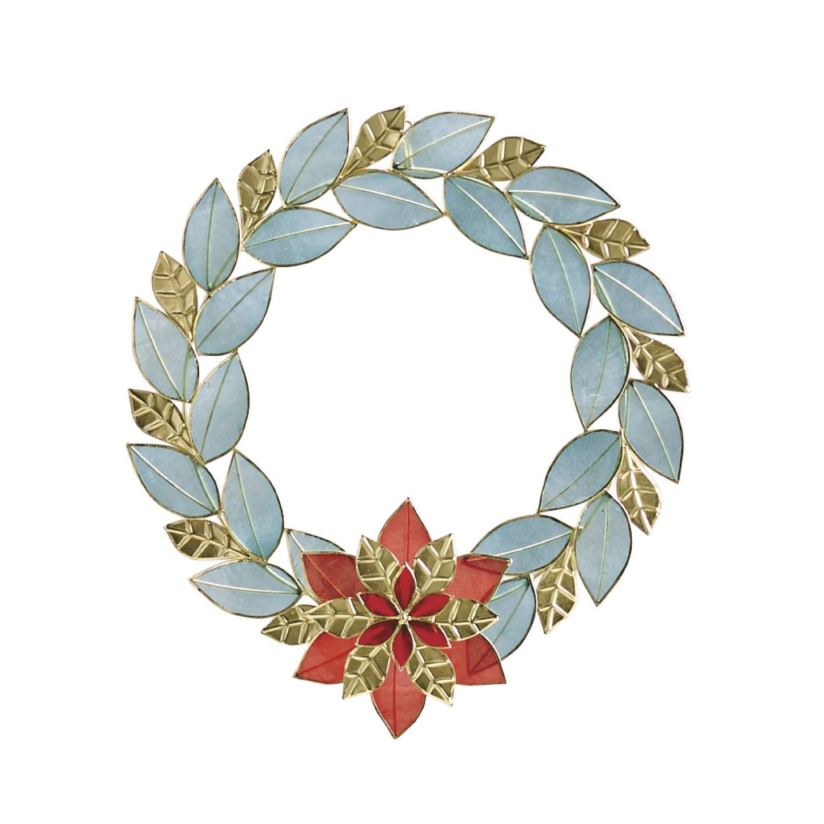 Alternative view of Capiz Poinsettia Wreath