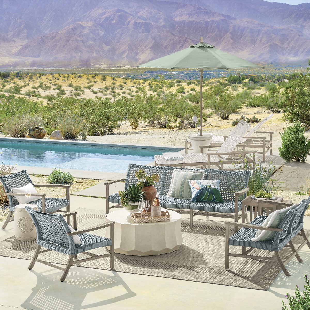 Alternative view of Isola Loveseat in Weathered Teak & Washed White Wicker