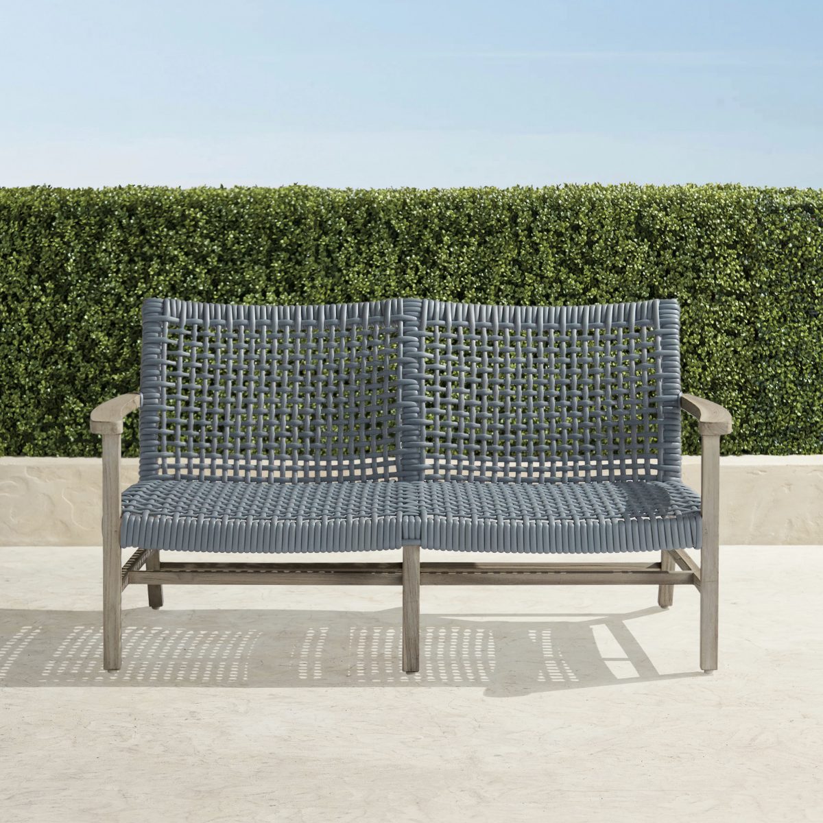 Isola Loveseat in Weathered Teak & Washed White Wicker