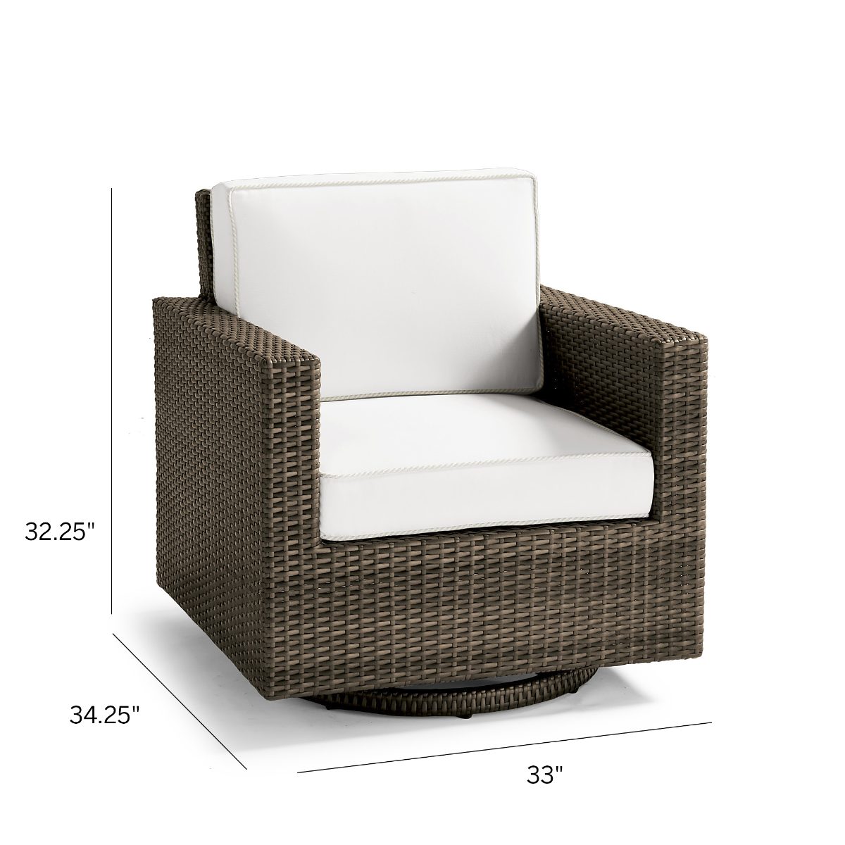 Small Palermo Swivel Lounge Chair in Bronze Wicker - Image 3