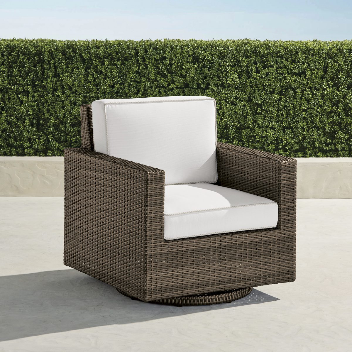 Small Palermo Swivel Lounge Chair in Bronze Wicker