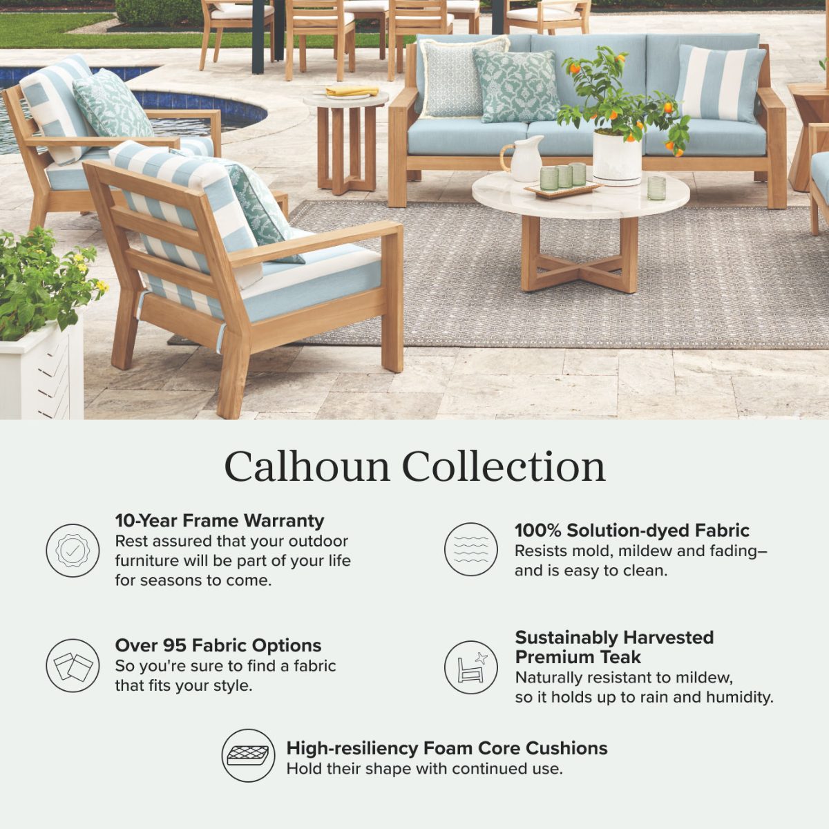 Alternative view of Calhoun Extendable 9-pc. Dining Set in Natural Teak