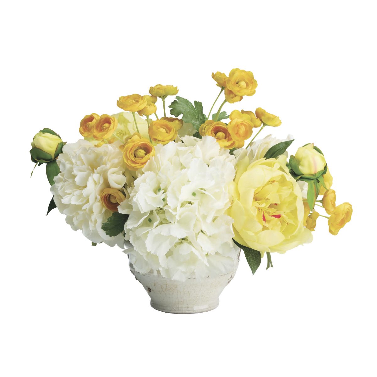 Blooming Hydrangeas, Peonies & Ranunculus in Vase