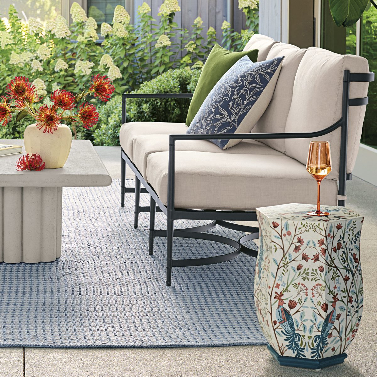 Alternative view of Blossom Handpainted Accent Stool