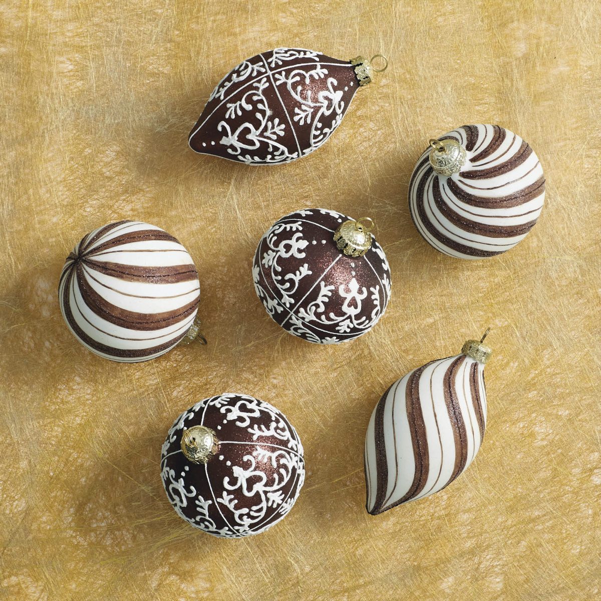 Snowfall & Spice Ornaments, Set of Six