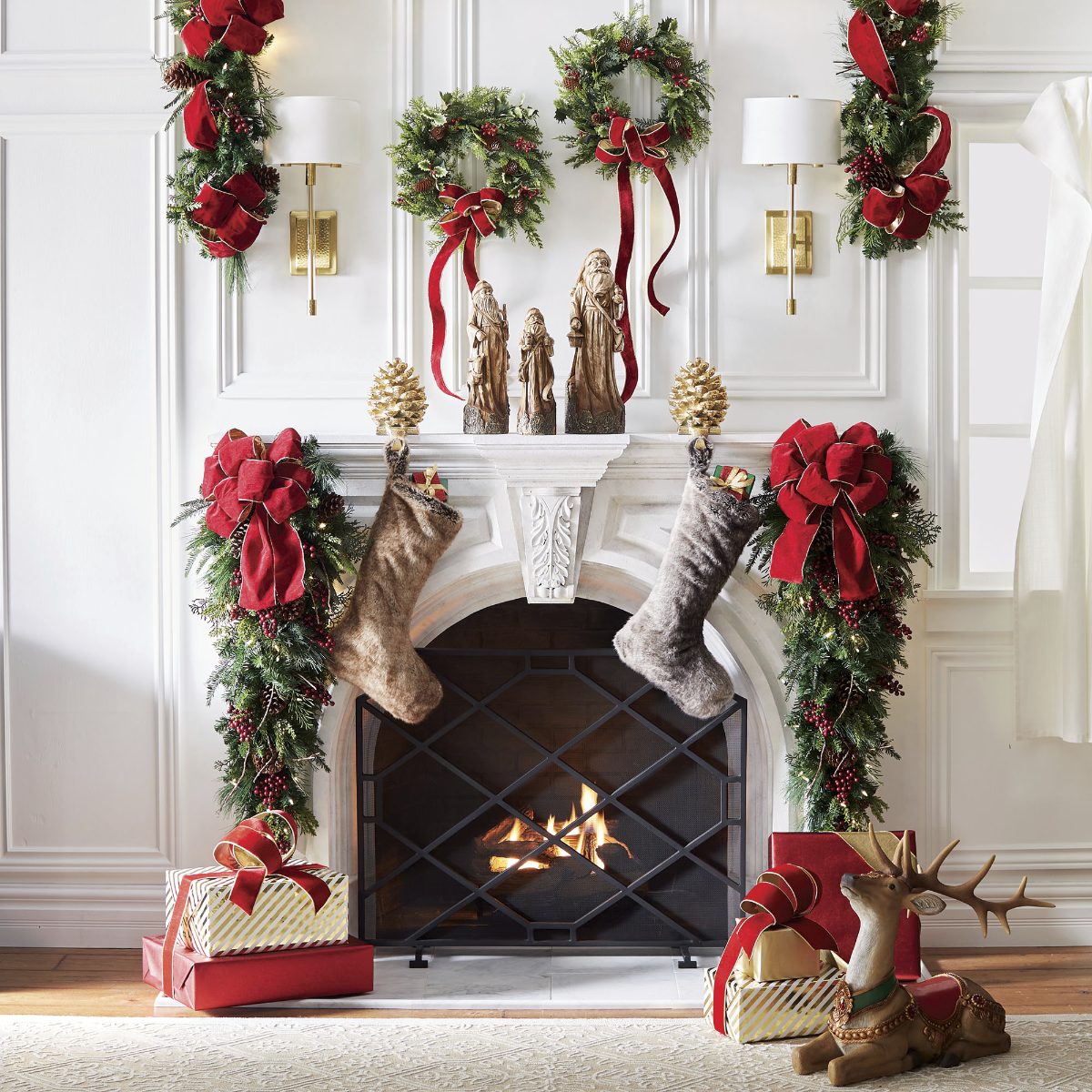 Christmas Cheer Cordless Teardrop Swag with Bow - Image 4