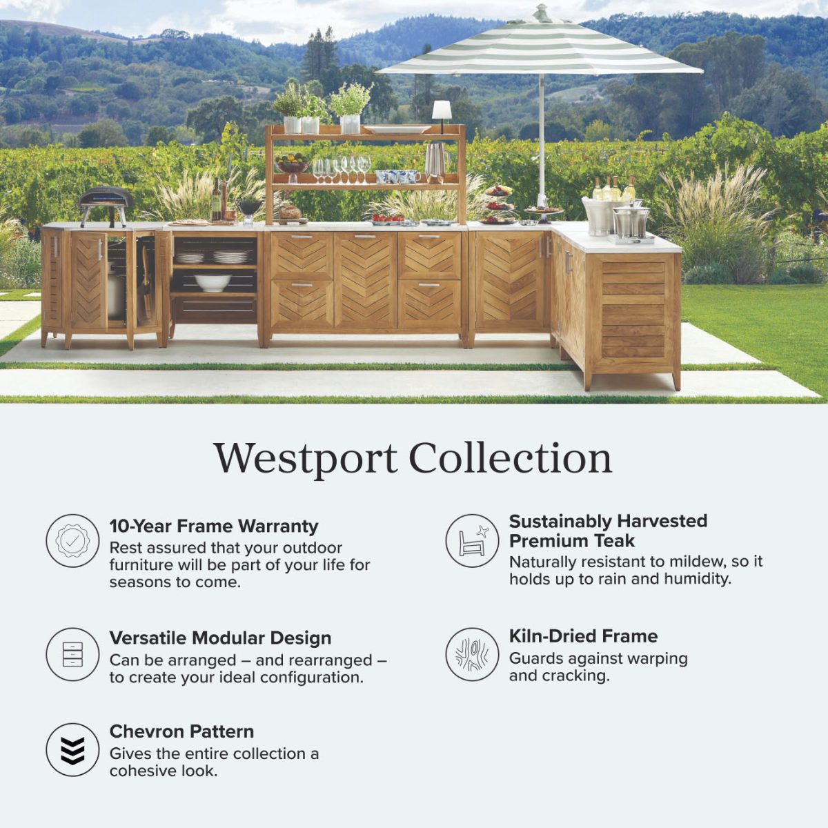 Alternative view of Westport Bar Stool in Weathered Teak