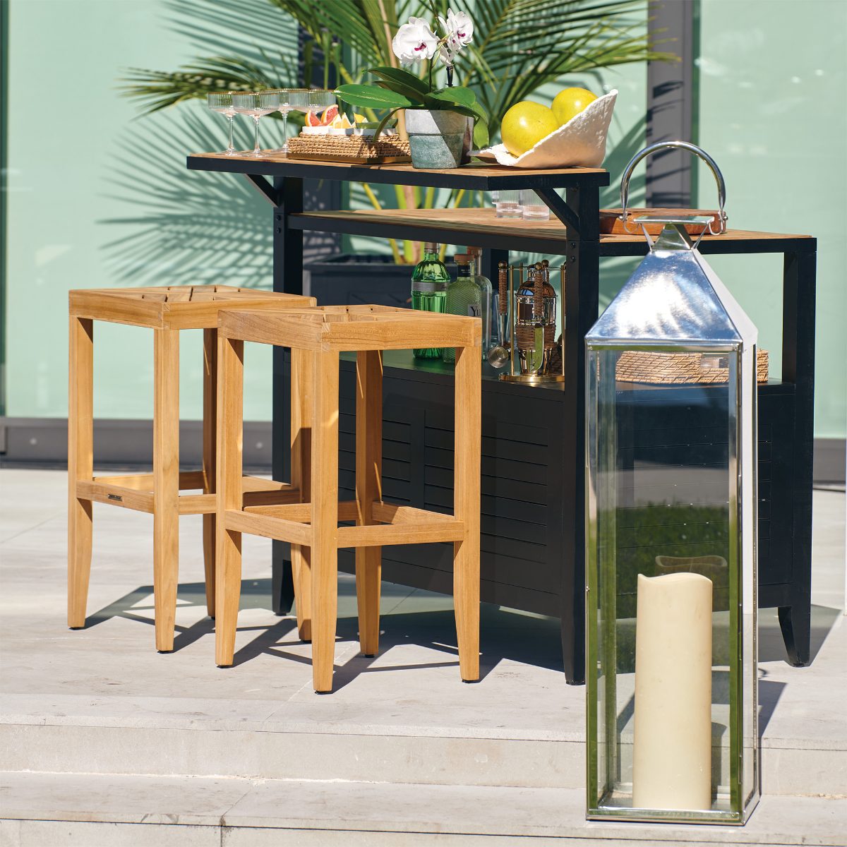 Westport Bar Stool in Weathered Teak - Image 3