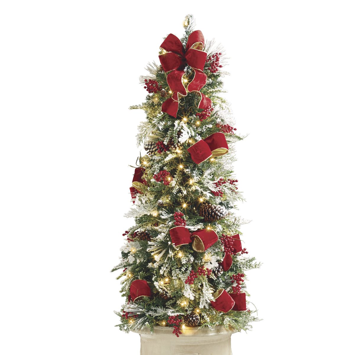 Alternative view of Christmas Cheer Flocked 5 ft Potted Tree
