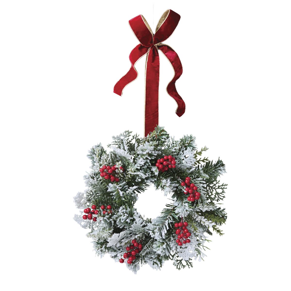Alternative view of Christmas Cheer Flocked Mini Wreaths, Set of Two