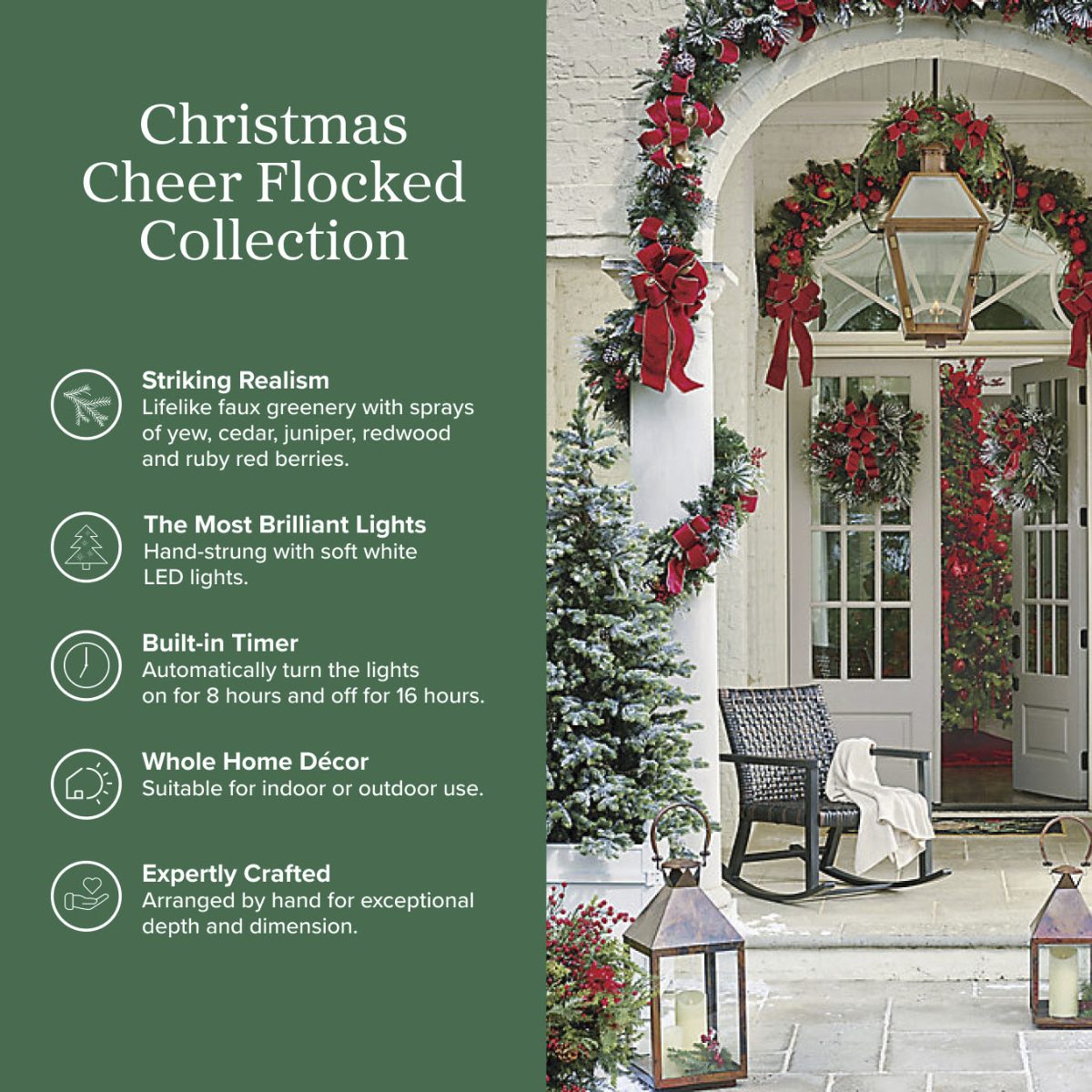 Christmas Cheer Flocked Garland - Image 3