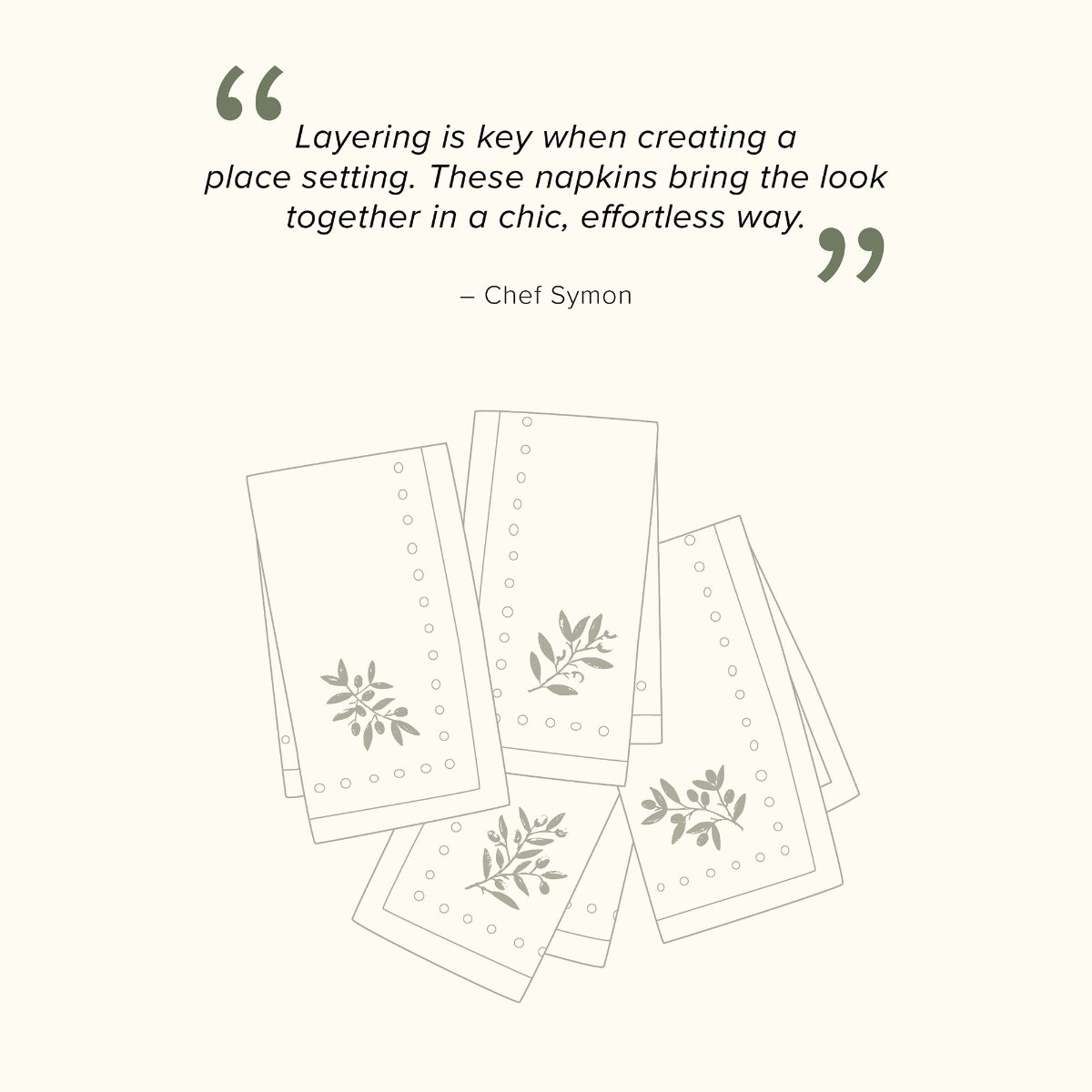 Chef Symon Napkins, Set of Four - Image 4