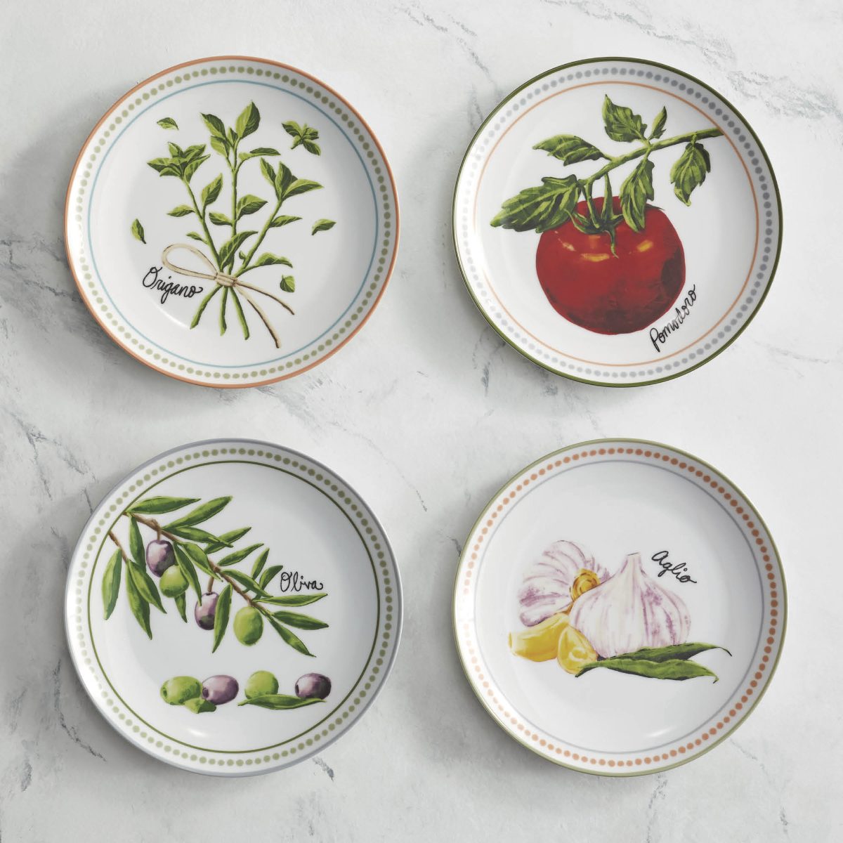 Chef Symon Novelty Ingredient Plates, Set of Four