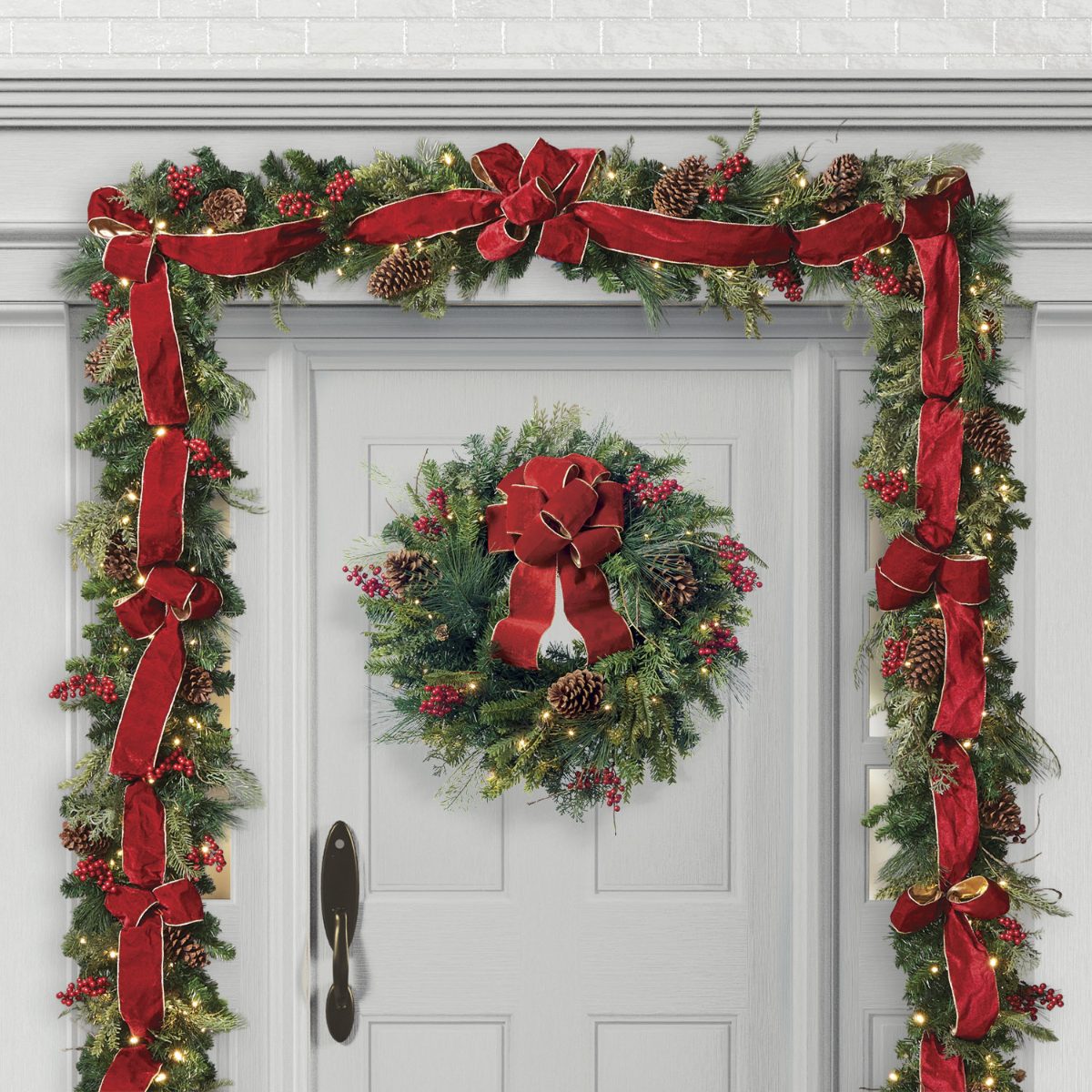 Christmas Cheer Greenery Front Door Bundle
