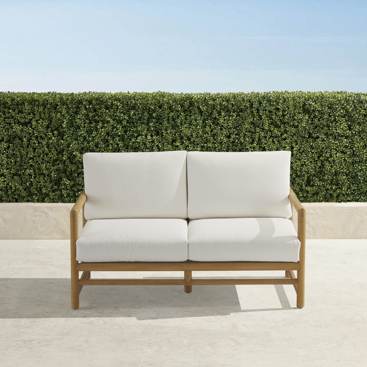 Ferrara Loveseat with Cushions In Natural Teak
