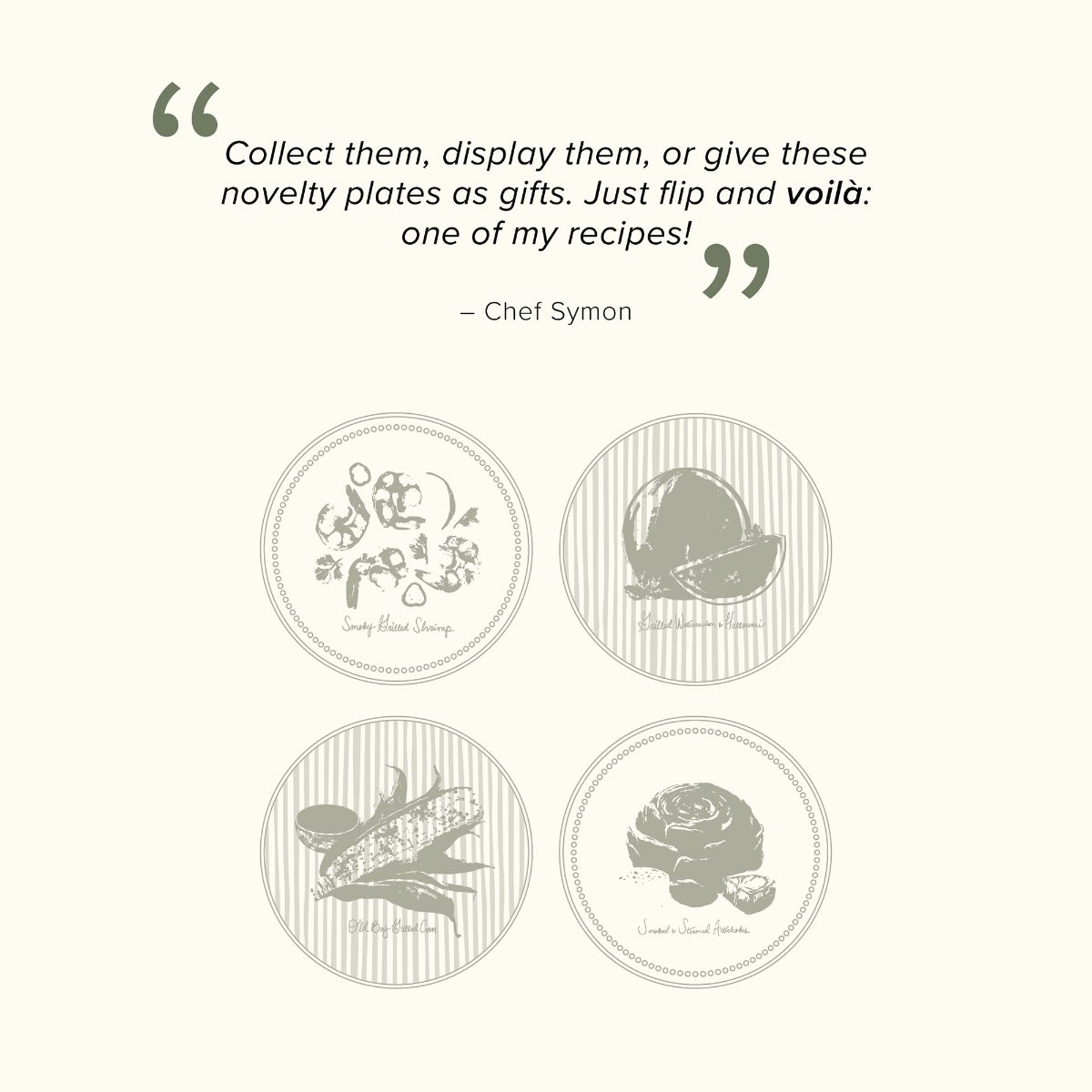 Chef Symon Novelty Recipe Plates, Set of Four - Image 3