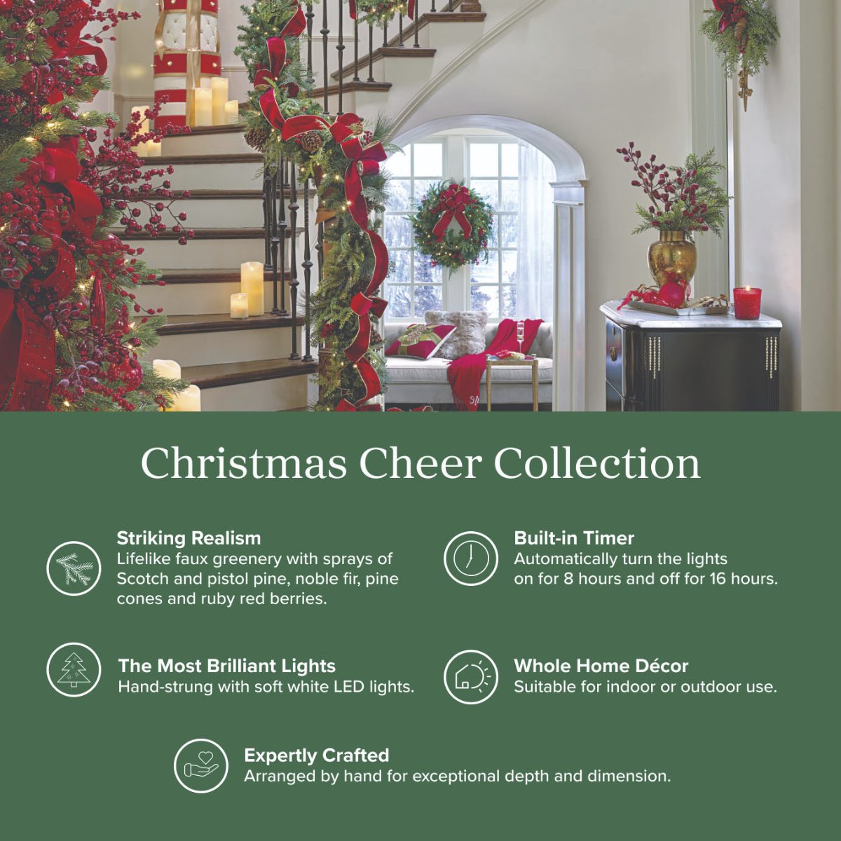 Christmas Cheer Greenery Mantel Bundle - Image 3