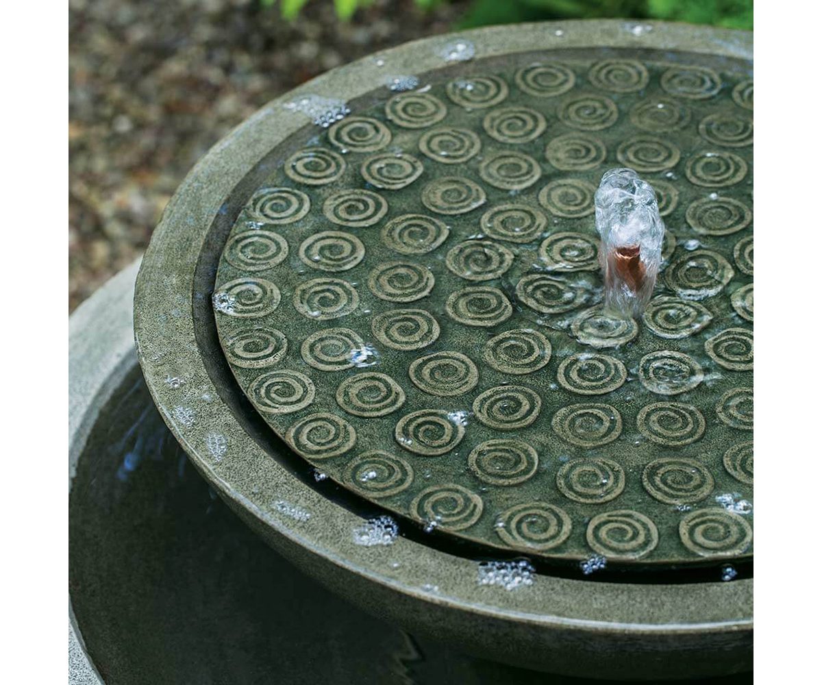 Alternative view of Cirrus Stone Birdbath Fountain