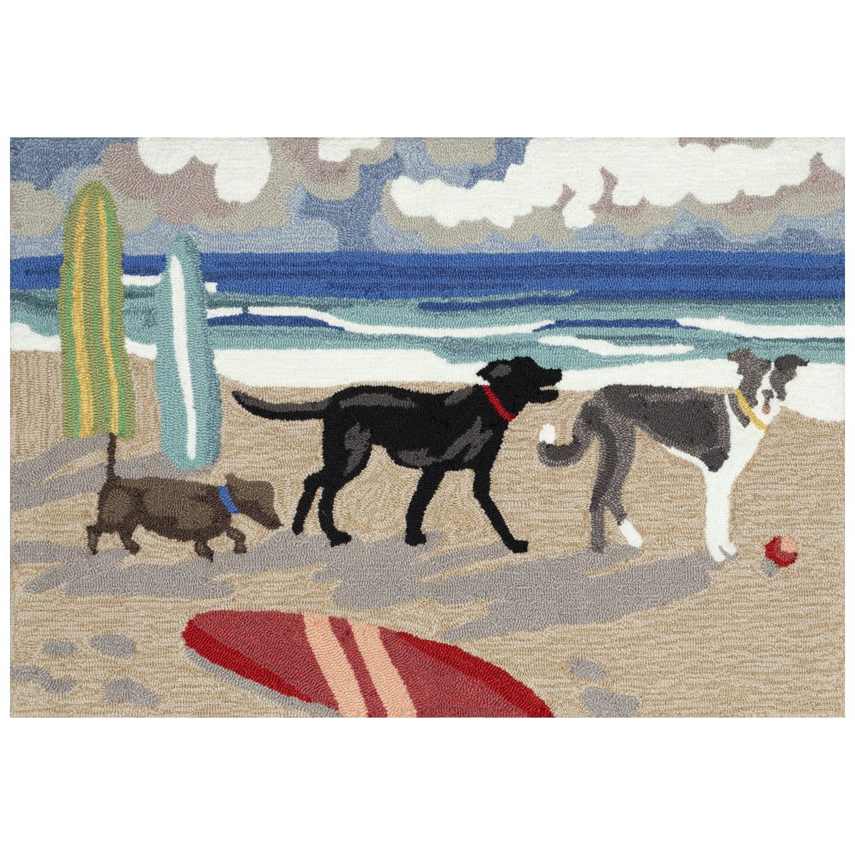 Dogs on the Beach Door Mat