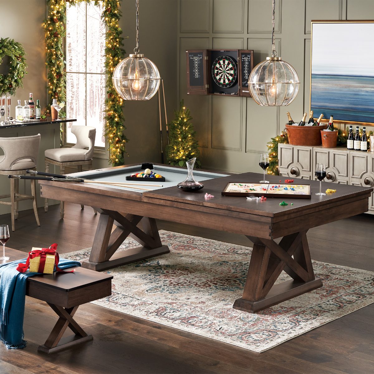 Alternative view of Brooks Pool Table Dining Top