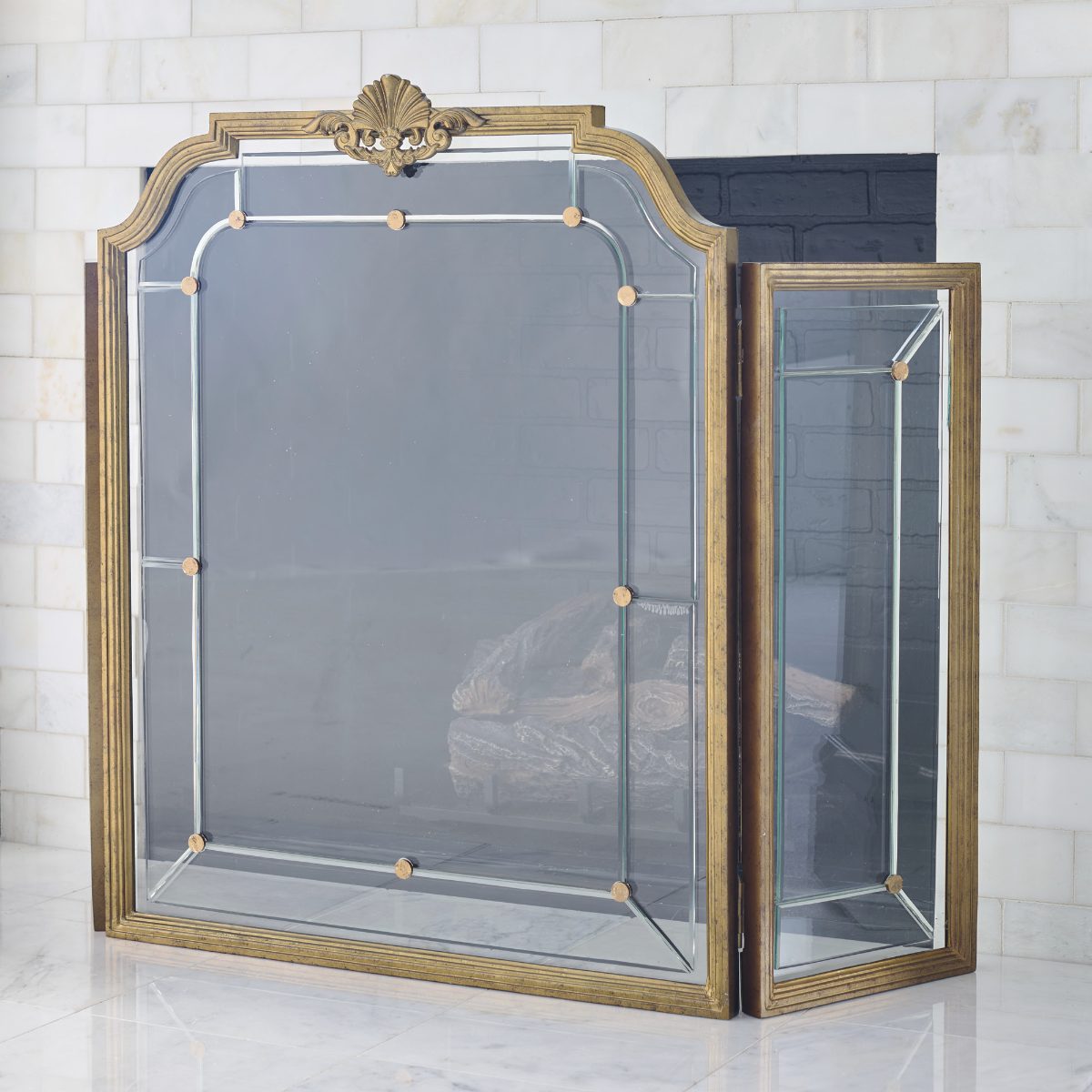 Chelsea Beveled Glass Fireplace Screen - Image 2