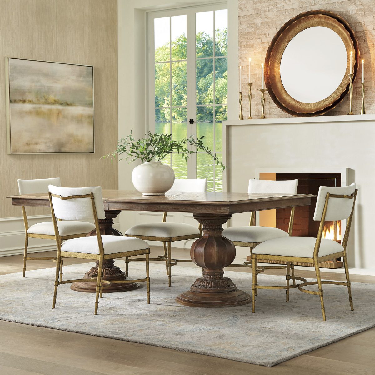 Alternative view of Dolcetto 9-pc. Rectangular Extendable Dining Set (86"–122")