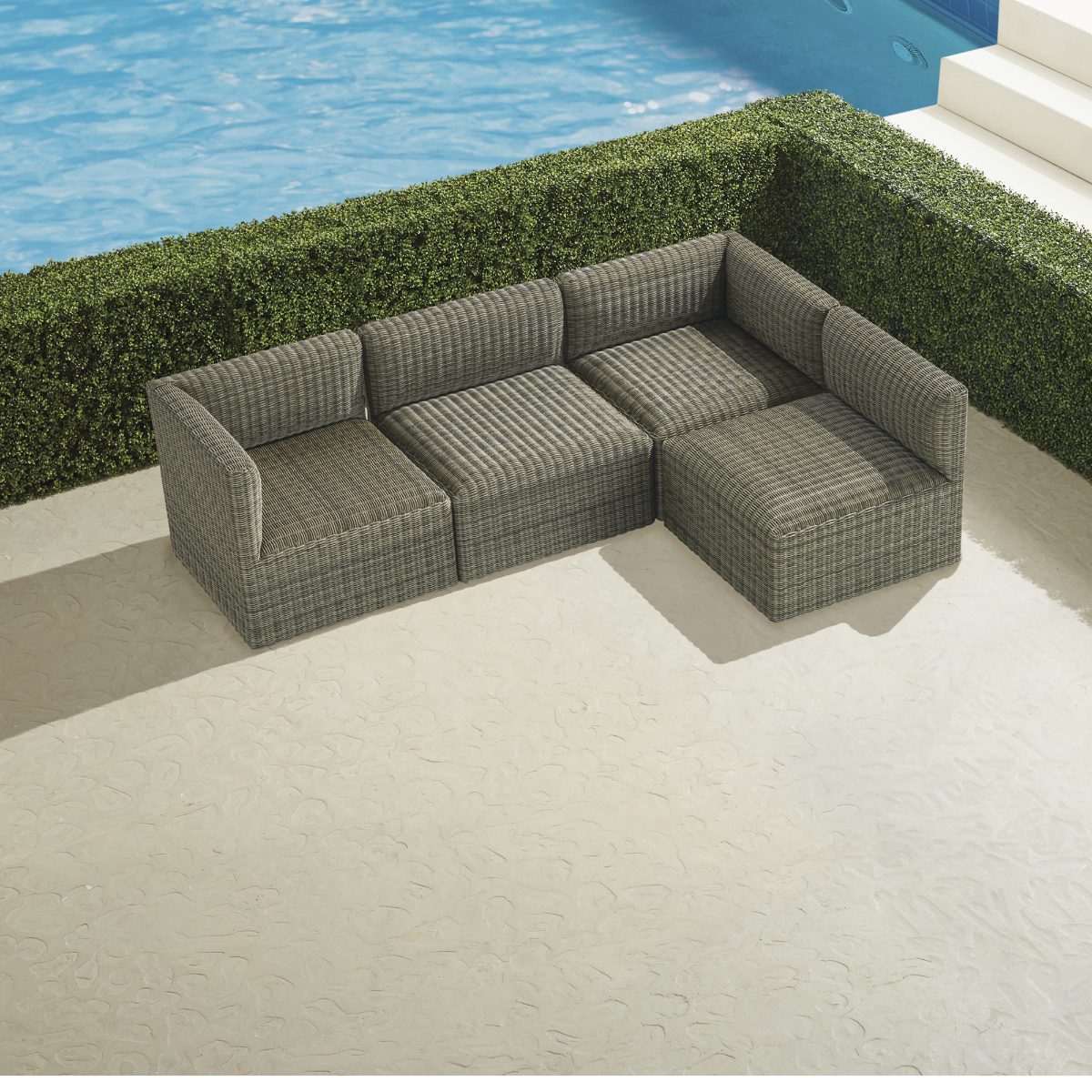 Covelle 4-pc. Modular Set in Khaki Wicker