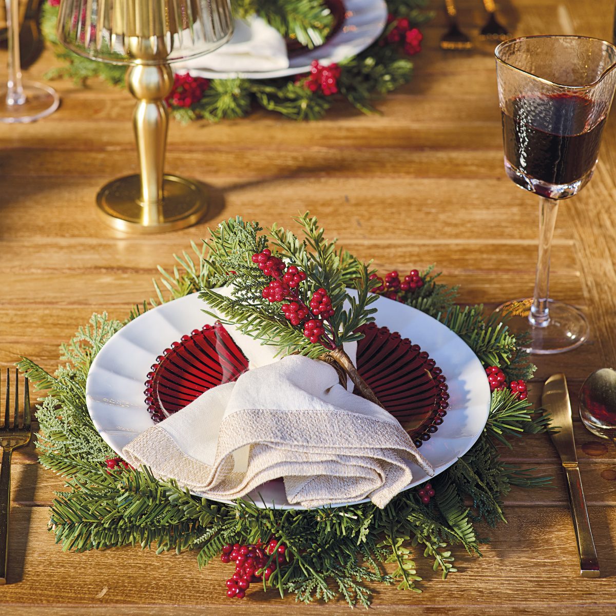 Christmas Cheer Napkin Rings, Set of Four - Image 3