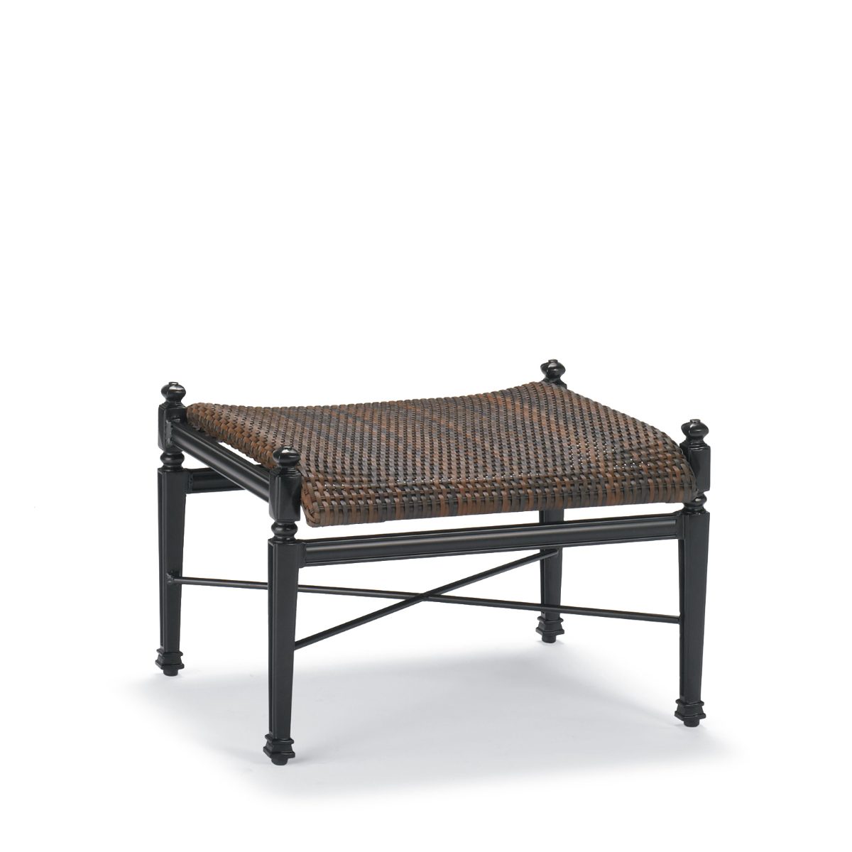 Alternative view of Carlisle Woven Ottoman in Aluminum