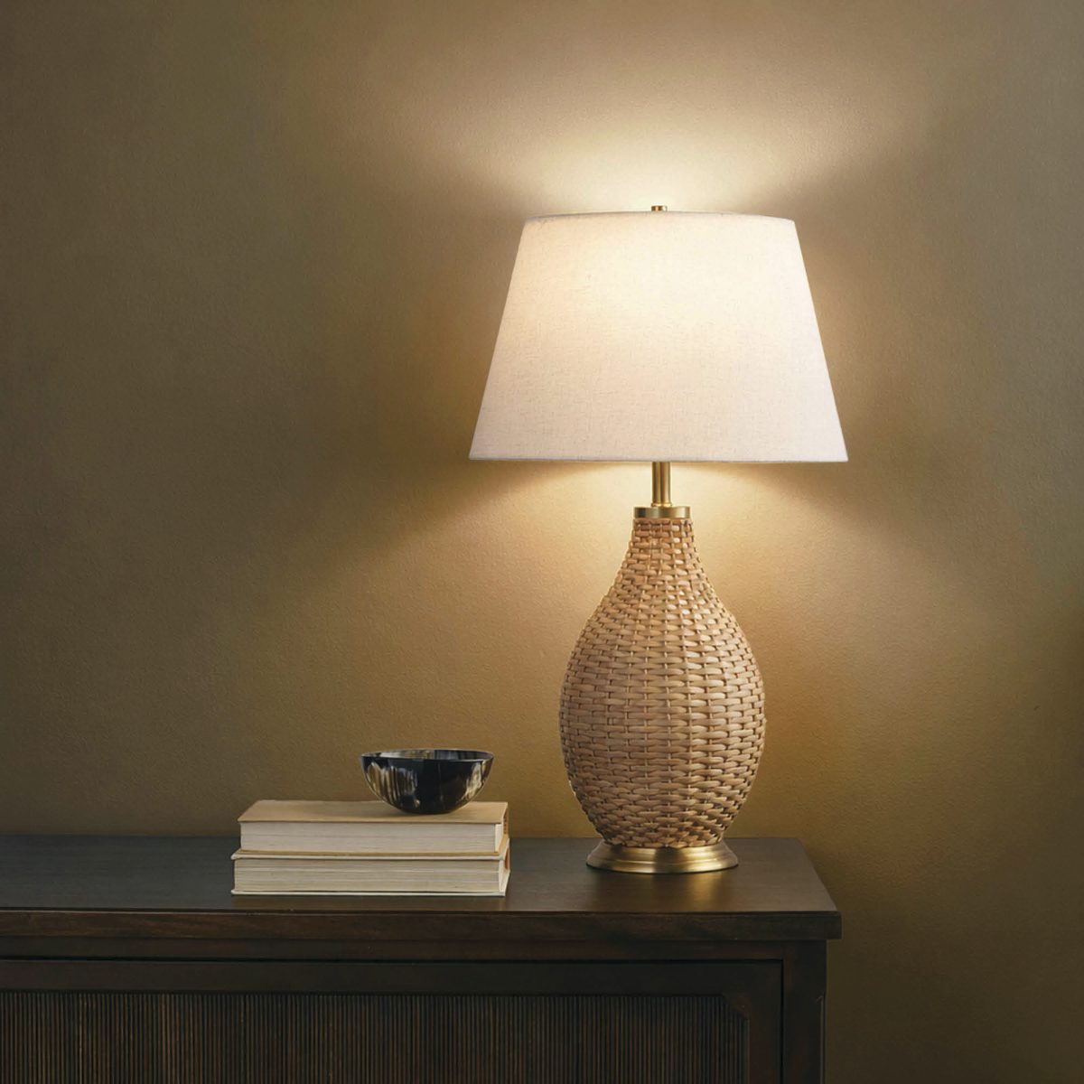 Elsay Gourd Wicker Table Lamp