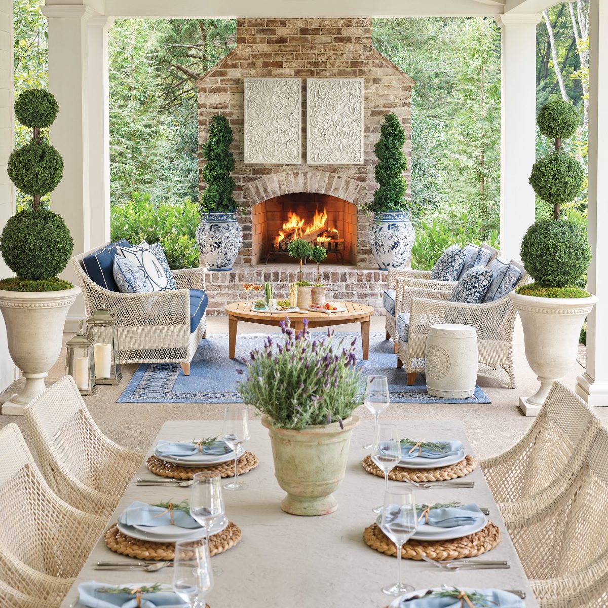 Alternative view of 57" Triple Ball Outdoor Boxwood Topiary