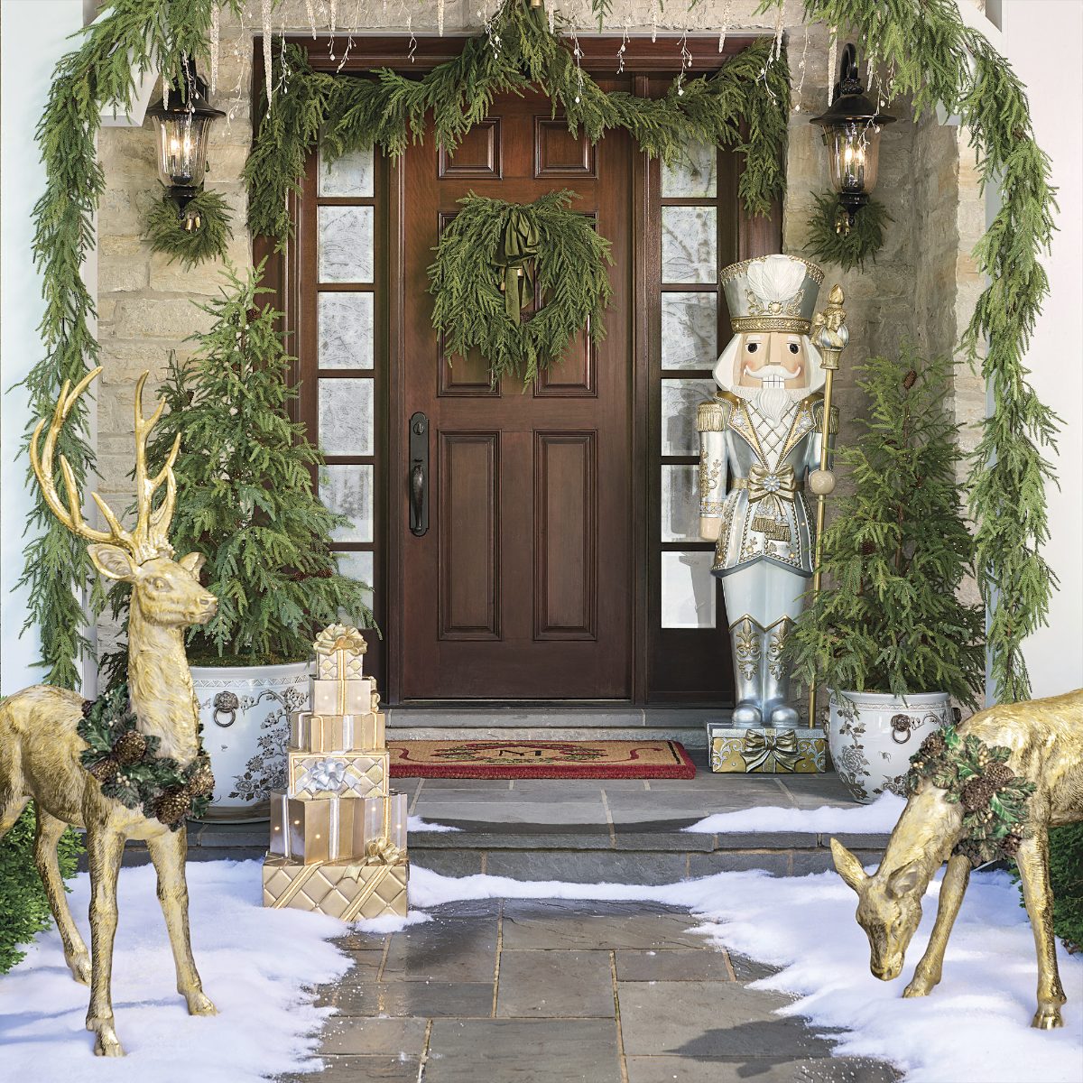 Alternative view of 6 ft. LED Gilded Nutcracker Guard