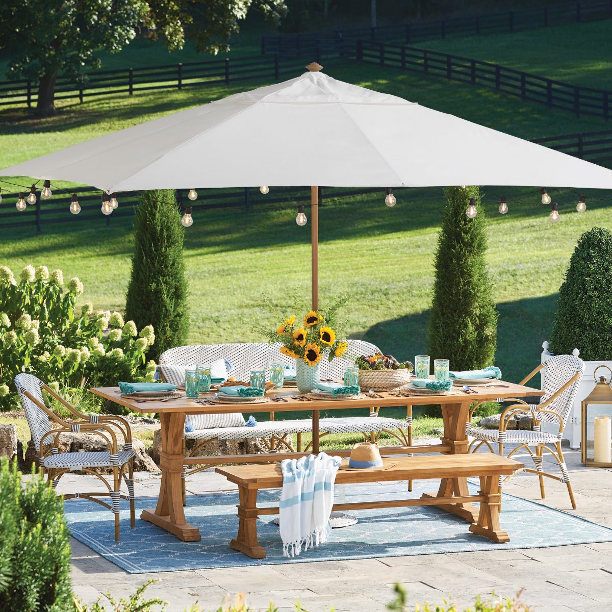 Alternative view of 8' x 10' Rectangular Outdoor Market Umbrella